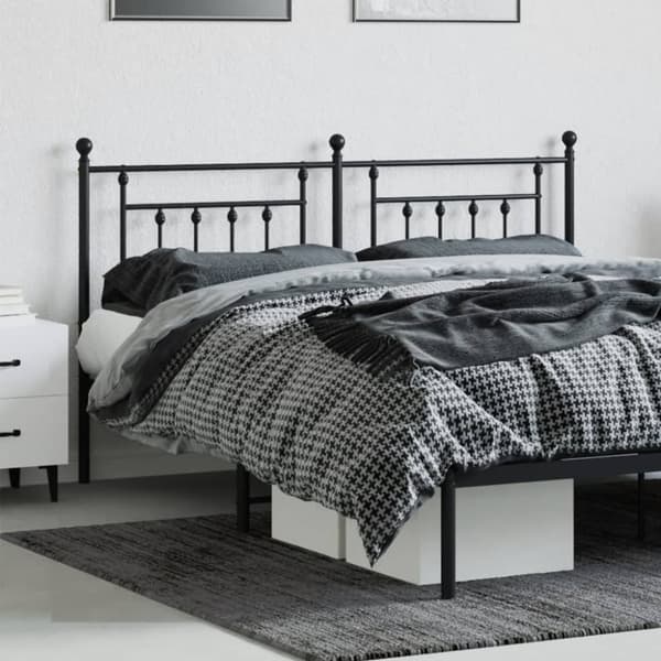 vidaXL Metallinen sängynpääty musta 160 cm - Sängynpäädyt