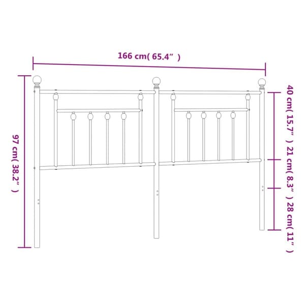 vidaXL Metallinen sängynpääty musta 160 cm - Sängynpäädyt