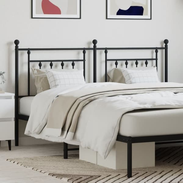 vidaXL Metallinen sängynpääty musta 160 cm - Sängynpäädyt