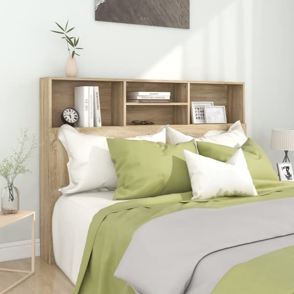 vidaXL Sängynpääty säilytystilalla Sonoma-tammi 140x19x103,5 cm -  Sängynpäädyt