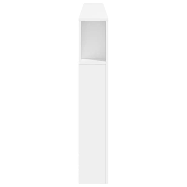 vidaXL sengegavl med LED-lys 220x18,5x103,5 cm konstrueret træ hvid -  Hovedgærder og fodgærder