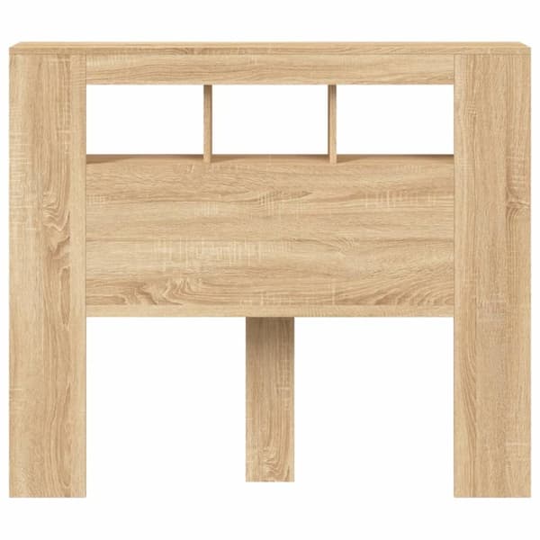 vidaXL Sängynpääty LED-valoilla Sonoma-tammi 120x18,5x103,5 cm puu - Sängynpäädyt
