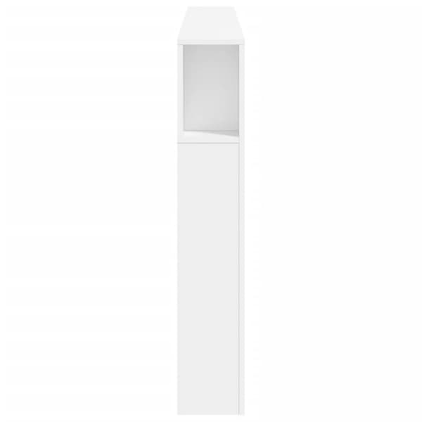 vidaXL sengegavl med LED-lys 200x18,5x103,5 cm konstrueret træ hvid - Hovedgærder og fodgærder