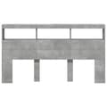 Pikkukuva 7 / 11: vidaXL Sängynpäätykaappi LED-valoilla betoninharmaa 180x17x102 cm -  Sängynpäädyt