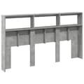 Pikkukuva 9 / 11: vidaXL Sängynpäätykaappi LED-valoilla betoninharmaa 180x17x102 cm -  Sängynpäädyt