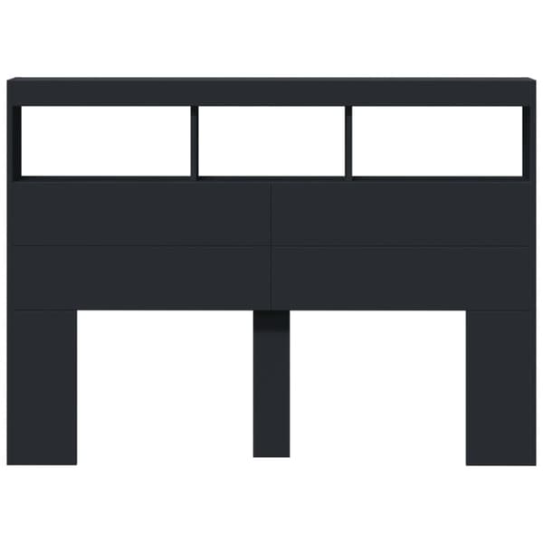 vidaXL Sänggavel med LED svart 140x17x102 cm - Sänggavlar