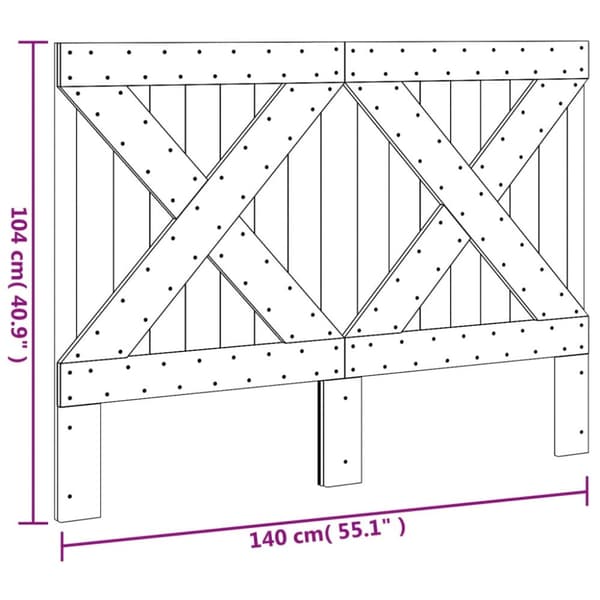 vidaXL Sängynpääty 140x104 cm täysi mänty -  Sängynpäädyt