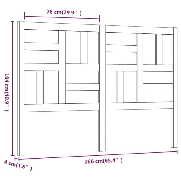 vidaXL sengegærde 166x4x104 cm massivt fyrretræ - Hovedgærder og fodgærder