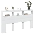 Pikkukuva 6 / 11: vidaXL Sängynpäätykaappi LED-valoilla valkoinen 180x17x102 cm -  Sängynpäädyt