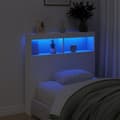 Pikkukuva 5 / 11: vidaXL Sängynpäätykaappi LED-valoilla valkoinen 100x17x102 cm -  Sängynpäädyt
