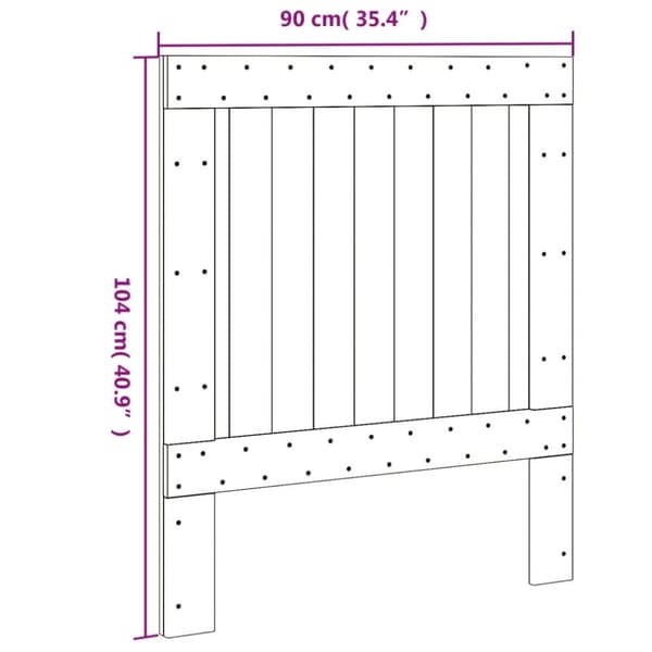 vidaXL Sängynpääty 90x104 cm täysi mänty - Sängynpäädyt