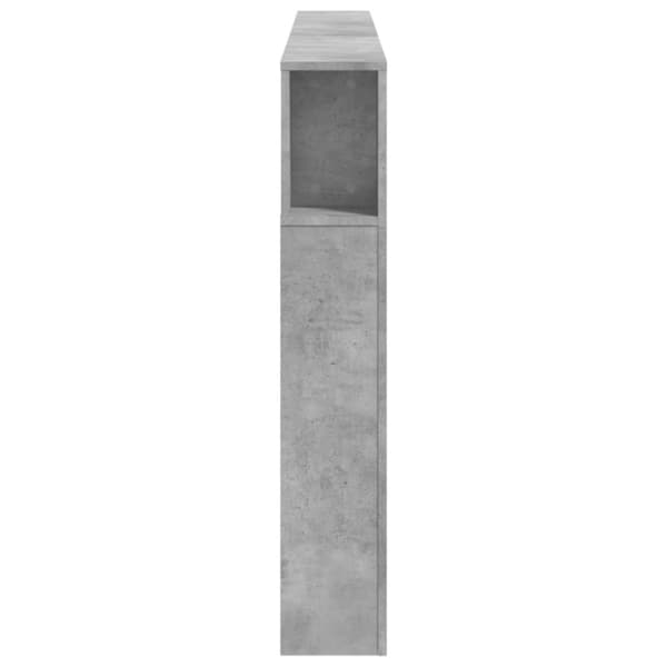 vidaXL Sängynpääty LED-valoilla betoninharmaa 200x18,5x103,5 cm puu -  Sängynpäädyt
