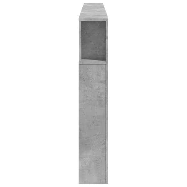 vidaXL Sängynpääty LED-valoilla betoninharmaa 220x18,5x103,5 cm puu - Sängynpäädyt