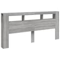 Pikkukuva 4 / 11: vidaXL Sängynpääty LED-valoilla harmaa Sonoma 220x18,5x103,5 cm puu -  Sängynpäädyt