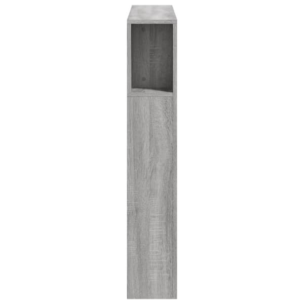 vidaXL Sängynpääty LED-valoilla harmaa Sonoma 100x18,5x103,5 cm puu - Sängynpäädyt