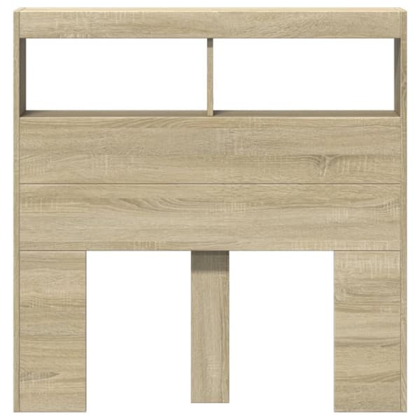vidaXL Sängynpäätykaappi LED-valoilla Sonoma-tammi 100x17x102 cm - Sängynpäädyt