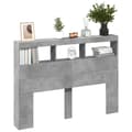 Pikkukuva 6 / 11: vidaXL Sängynpäätykaappi LED-valoilla betoninharmaa 140x17x102 cm -  Sängynpäädyt