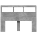 Pikkukuva 7 / 11: vidaXL Sängynpäätykaappi LED-valoilla betoninharmaa 140x17x102 cm -  Sängynpäädyt