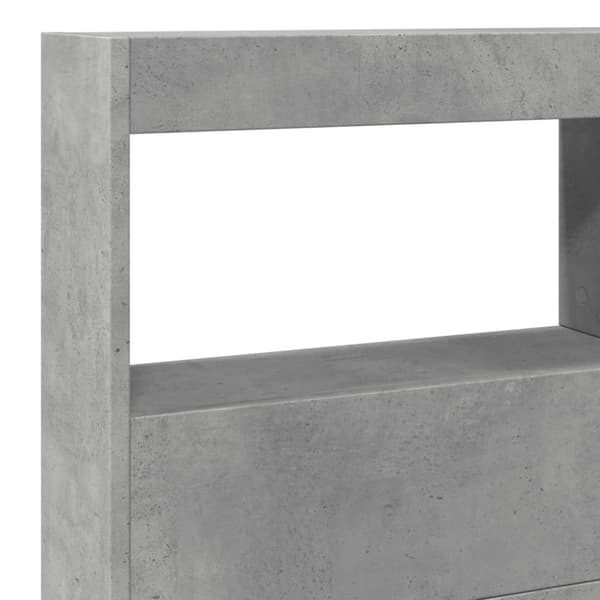 vidaXL Sängynpäätykaappi LED-valoilla betoninharmaa 140x17x102 cm -  Sängynpäädyt