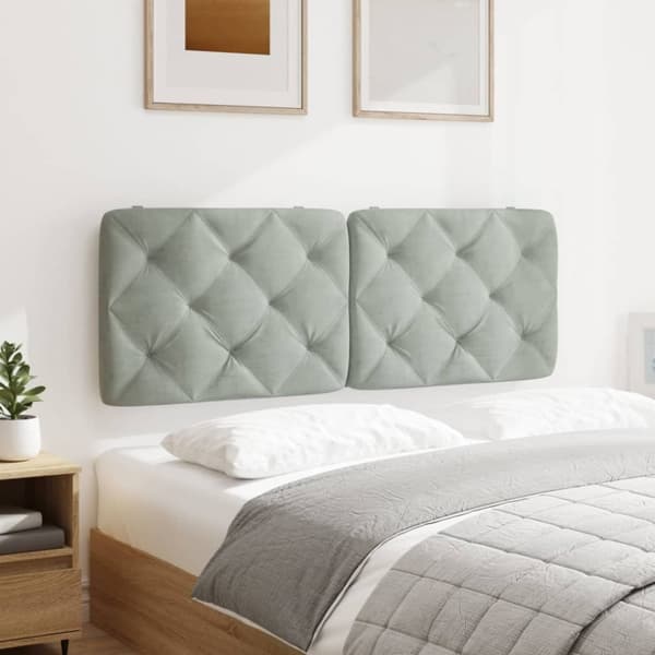 vidaXL gavlpude 140 cm velour lysegrå
