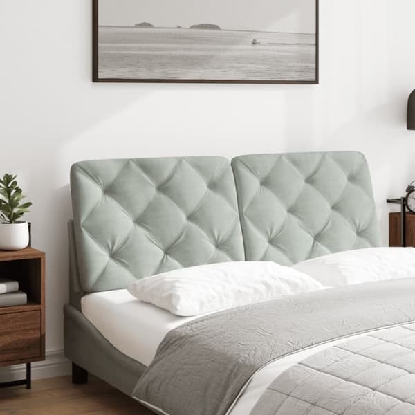 vidaXL gavlpude 140 cm velour lysegrå