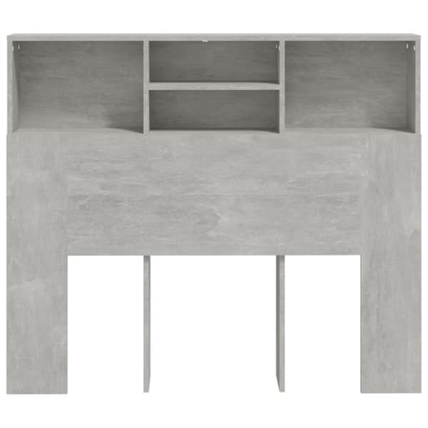 The Living Store sengegavl med opbevaring 120x19x103,5 cm betongrå - Hovedgærder og fodgærder