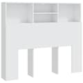 Miniatyrbillede 3 af 9: The Living Store sengegavl med opbevaring 120x19x103,5 cm hvid -  Hovedgærder og fodgærder