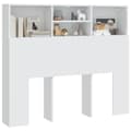 Miniatyrbillede 5 af 9: The Living Store sengegavl med opbevaring 120x19x103,5 cm hvid -  Hovedgærder og fodgærder
