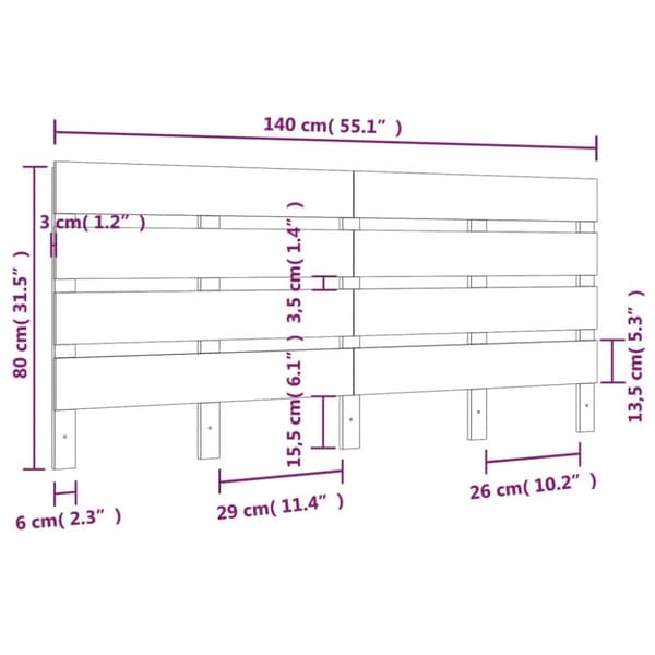 The Living Store Sänggavel vit 140x3x80 cm massiv furu -  Sänggavlar