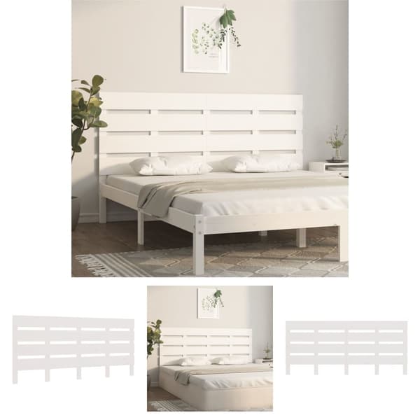 The Living Store Sänggavel vit 140x3x80 cm massiv furu -  Sänggavlar
