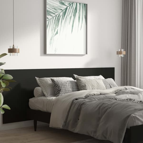 The Living Store Seinäkiinnitettävä sängynpääty musta 240x1,5x80 cm tekninen puu -  Sängynpäädyt