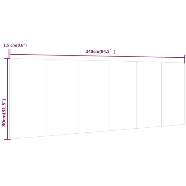 The Living Store Seinäkiinnitettävä sängynpääty musta 240x1,5x80 cm tekninen puu -  Sängynpäädyt