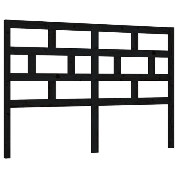 The Living Store Sängynpääty musta 126x4x100 cm täysi mänty -  Sängynpäädyt
