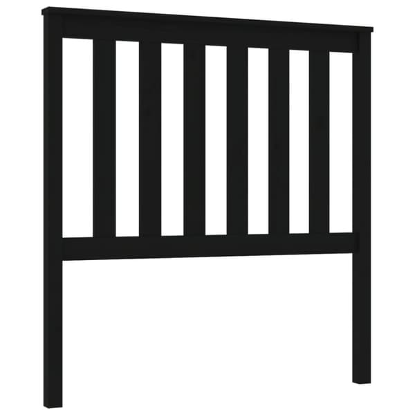 The Living Store sengegærde 96x6x101 cm massivt fyrretræ sort - Hovedgærder og fodgærder