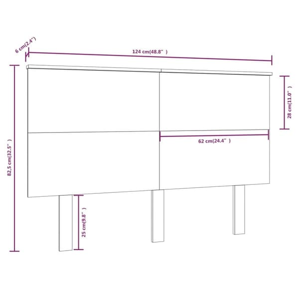 The Living Store sengegærde 124x6x82,5 cm massivt fyrretræ hvid - Hovedgærder og fodgærder