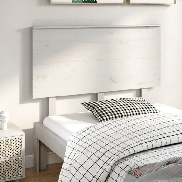 The Living Store sengegærde 124x6x82,5 cm massivt fyrretræ hvid - Hovedgærder og fodgærder