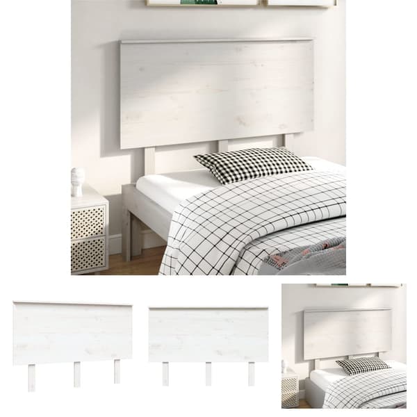 The Living Store sengegærde 124x6x82,5 cm massivt fyrretræ hvid - Hovedgærder og fodgærder