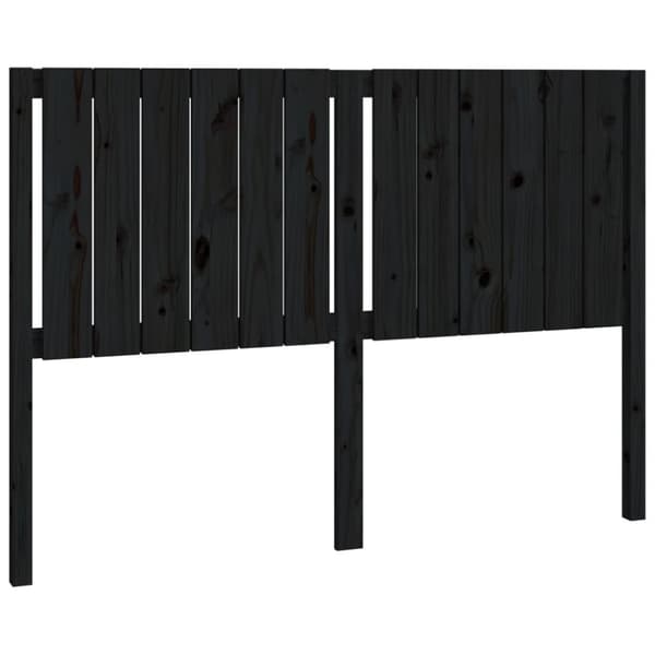 The Living Store sengegærde 145,5x4x100 cm massivt fyrretræ sort - Hovedgærder og fodgærder