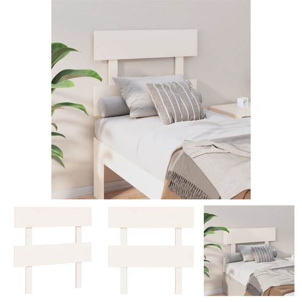 The Living Store sengegærde 93,5x3x81 cm massivt fyrretræ hvid -  Hovedgærder og fodgærder