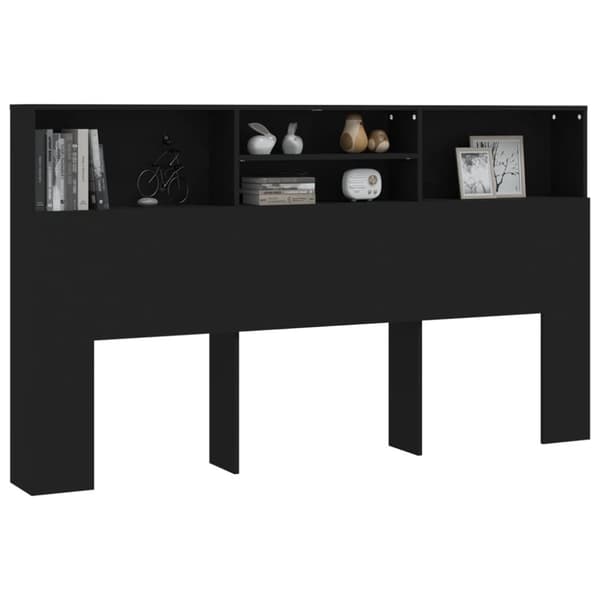 The Living Store Sängynpääty säilytystilalla musta 180x19x103,5 cm - Sängynpäädyt