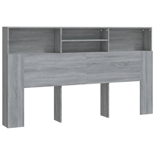 The Living Store Sängynpääty säilytystilalla harmaa Sonoma 180x19x103,5 cm - Sängynpäädyt