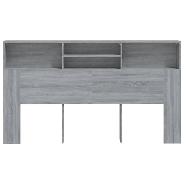 The Living Store Sängynpääty säilytystilalla harmaa Sonoma 180x19x103,5 cm - Sängynpäädyt