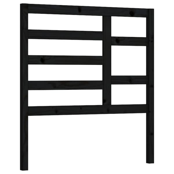 The Living Store sengegærde 96x4x104 cm massivt fyrretræ sort - Hovedgærder og fodgærder