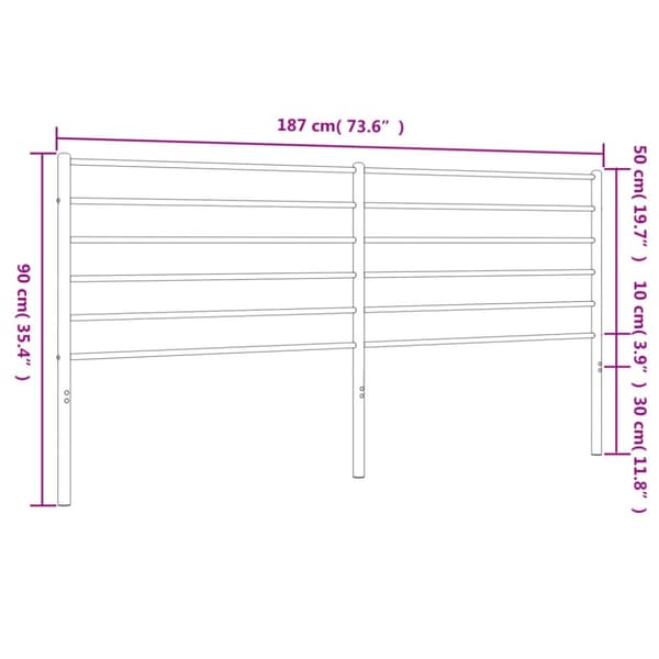The Living Store sengegavl 180 cm metal sort - Hovedgærder og fodgærder