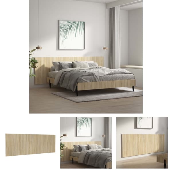 The Living Store Seinäkiinnitettävä sängynpääty tammi 240x1,5x80 cm tekninen puu - Sängynpäädyt