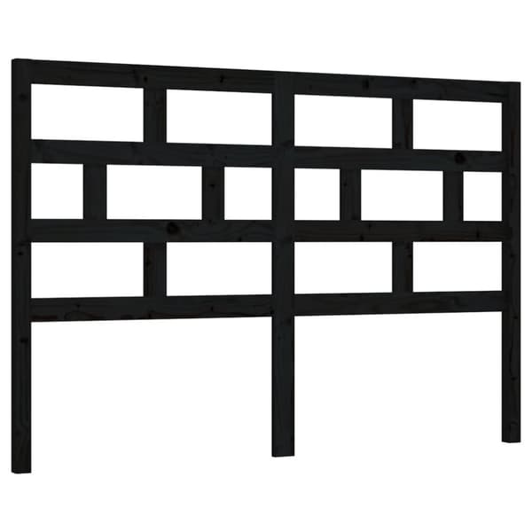 The Living Store sengegærde 146x4x100 cm massivt fyrretræ sort - Hovedgærder og fodgærder