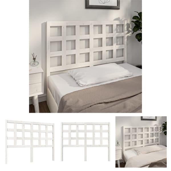 The Living Store sengegærde 125,5x4x100 cm massivt fyrretræ hvid -  Hovedgærder og fodgærder
