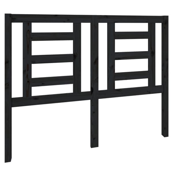 The Living Store sengegærde 126x4x100 cm massivt fyrretræ sort - Hovedgærder og fodgærder