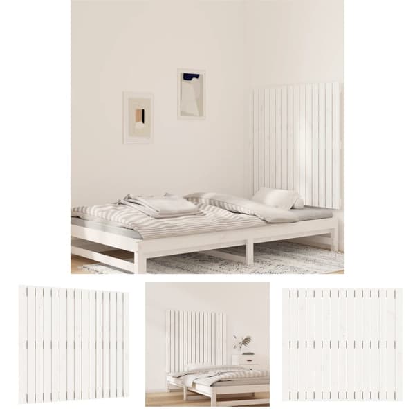 The Living Store sengegavl 95,5x3x90 cm massivt fyrretræ hvid -  Hovedgærder og fodgærder