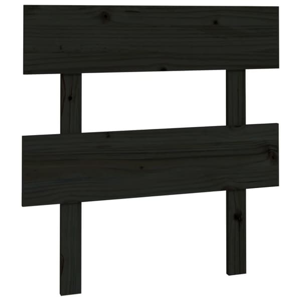 The Living Store Sängynpääty musta 93,5x3x81 cm täysi mänty - Sängynpäädyt
